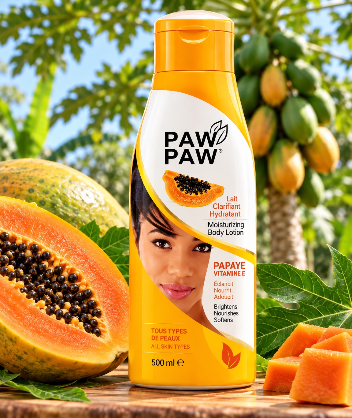 PAW PAW Hydrating Clarifying Body Lotion with papaya and Vitamin E, 500 ml